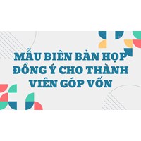 Mẫu biên bản họp đồng ý cho thành viên góp vốn