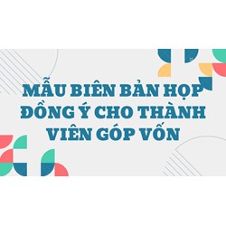 Mẫu biên bản họp đồng ý cho thành viên góp vốn