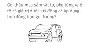 Gói thầu mua sắm vật tư, phụ tùng xe ô tô có giá trị dưới 1 tỷ đồng có áp dụng hợp đồng trọn gói không?