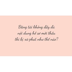 Đăng tải không đầy đủ nội dung  hồ sơ mời thầu thì  bị xử phat như thế nào?