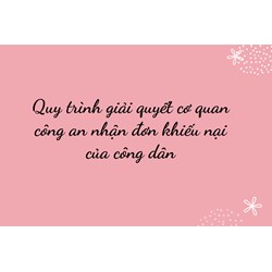 Quy trình giải quyết cơ quan công an nhận đơn khiếu nại của công dân
