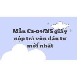 Mẫu giấy nộp trả vốn đầu tư (Mẫu C3-04/NS) mới nhất