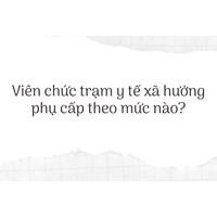 Viên chức trạm y tế xã hưởng phụ cấp theo mức nào?