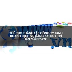 Thủ tục thành lập công ty kinh doanh dịch vụ đăng ký, duy trì tên miền “.vn”