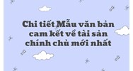 Chi tiết Mẫu văn bản cam kết về tài sản chính chủ mới nhất