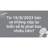 Bán xe mà không nộp lại biển số bị phạt bao nhiêu tiền?