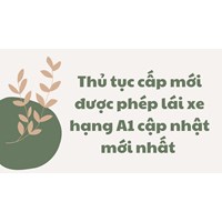 Thủ tục cấp mới được phép lái xe hạng A1 cập nhật mới nhất