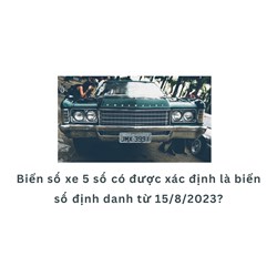 Biển số xe 5 số có được xác định là biển số định danh không?