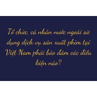 Tổ chức, cá nhân nước ngoài sử dụng dịch vụ sản xuất phim tại Việt Nam phải bảo đảm các điều kiện nào?
