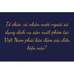 Tổ chức, cá nhân nước ngoài sử dụng dịch vụ sản xuất phim tại Việt Nam phải bảo đảm các điều kiện nào?
