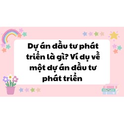 Dự án đầu tư phát triển là gì? Ví dụ về một dự án đầu tư phát triển