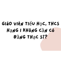 Giáo viên tiểu học, THCS hạng I không cần có bằng thạc sĩ?