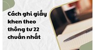 Cách ghi giấy khen theo thông tư 22 chuẩn nhất