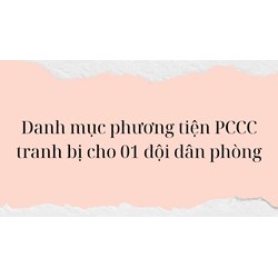 Danh mục phương tiện PCCC trang bị cho 01 đội dân phòng