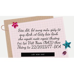 Mẫu Giấy bảo lãnh cho người nước ngoài thường trú tại Việt Nam