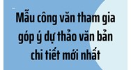 Mẫu công văn tham gia góp ý dự thảo văn bản chi tiết mới nhất