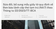 Mẫu giấy tờ quy định về Đơn bảo lãnh cấp thẻ tạm trú (NA7) mới