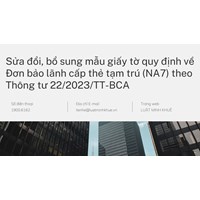 Mẫu giấy tờ quy định về Đơn bảo lãnh cấp thẻ tạm trú (NA7) mới