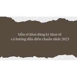 Mẫu Tờ khai đăng ký khai tử và hướng dẫn điền chuẩn nhất