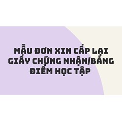 Mẫu Đơn xin cấp lại giấy chứng nhận/bảng điểm học tập năm 2024