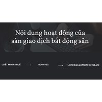 Nội dung hoạt động của sàn giao dịch bất động sản