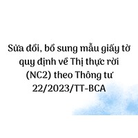 Mẫu giấy tờ quy định về Thị thực rời (NC2) theo Thông tư 22/2023/TT-BCA