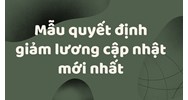 Mẫu quyết định giảm lương theo quy định mới nhất