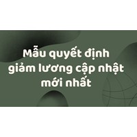 Mẫu quyết định giảm lương theo quy định mới nhất