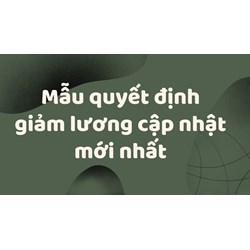 Mẫu quyết định giảm lương theo quy định mới nhất