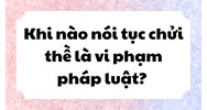 Khi nào hành vi nói tục, chửi thề là vi phạm pháp luật?