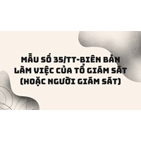 Mẫu số 35/TT-Biên bản làm việc của Tổ giám sát (hoặc người giám sát)