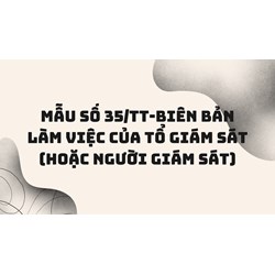 Mẫu số 35/TT-Biên bản làm việc của Tổ giám sát (hoặc người giám sát)