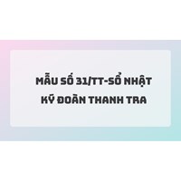Mẫu số 31/TT-Sổ nhật ký Đoàn thanh tra