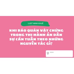 Khi bảo quản vật chứng trong thi hành án dân sự cần tuân theo những nguyên tắc gì?