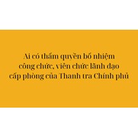 Ai có thẩm quyền bổ nhiệm công chức, viên chức lãnh đạo cấp phòng của Thanh tra Chính phủ?