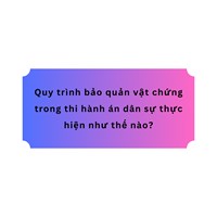Quy trình bảo quản vật chứng trong thi hành án dân sự thực hiện như thế nào?