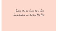 Bảng phí sử dụng tạm thời lòng đường, vỉa hè tại Hà Nội