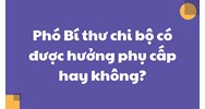 Phó Bí thư chi bộ có được hưởng phụ cấp hay không?