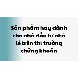 Sản phẩm hay dành cho nhà đầu tư nhỏ lẻ trên thị trường chứng khoán