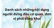 Danh sách những nội dung người đứng đầu cơ quan, đơn vị phải công khai