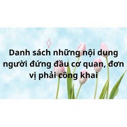 Danh sách những nội dung người đứng đầu cơ quan, đơn vị phải công khai