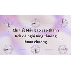 Mẫu báo cáo thành tích đề nghị tặng thưởng huân chương chi tiết