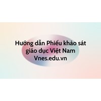Hướng dẫn Phiếu khảo sát giáo dục Việt Nam Vnes.edu.vn