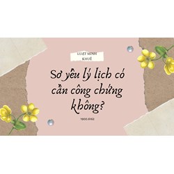 Sơ yếu lý lịch có cần công chứng không?