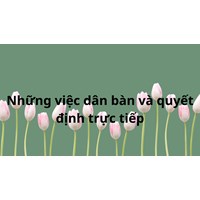 Những việc dân bàn và quyết định trực tiếp