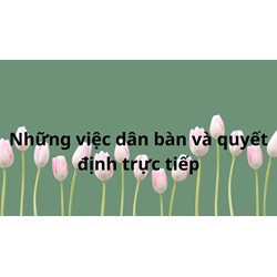 Những việc dân bàn và quyết định trực tiếp