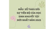 Mẫu Sổ theo dõi sự tiến bộ của học sinh khuyết tật mới nhất