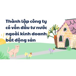 Thành lập công ty có vốn đầu tư nước ngoài kinh doanh bất động sản