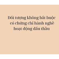 Đối tượng không bắt buộc có chứng chỉ hành nghề hoạt động đấu thầu