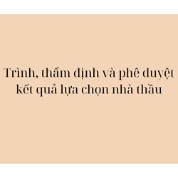 Trình, thẩm định và phê duyệt kết quả lựa chọn nhà thầu